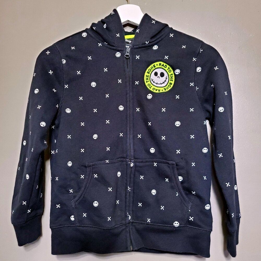 Disney Spotted Zebra Nightmare Rad To The Bone Hoodie Kids Size Medium 8 Black